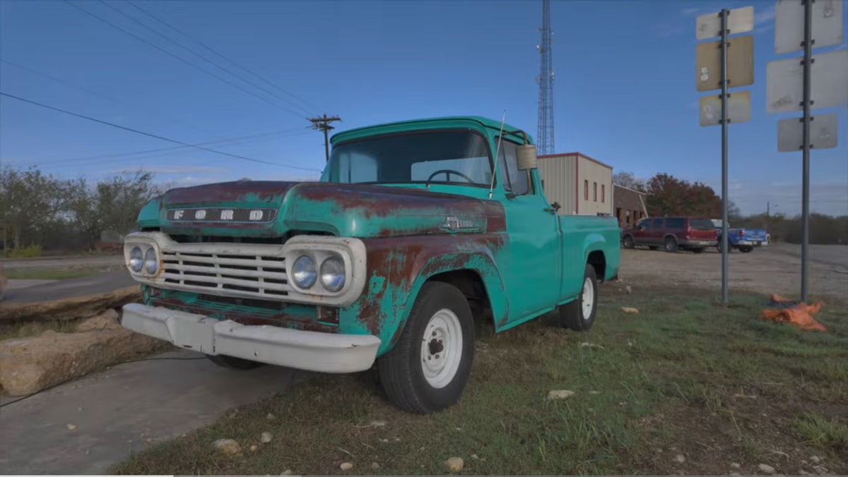 Teal 1959 Ford F100 diesel conversion project