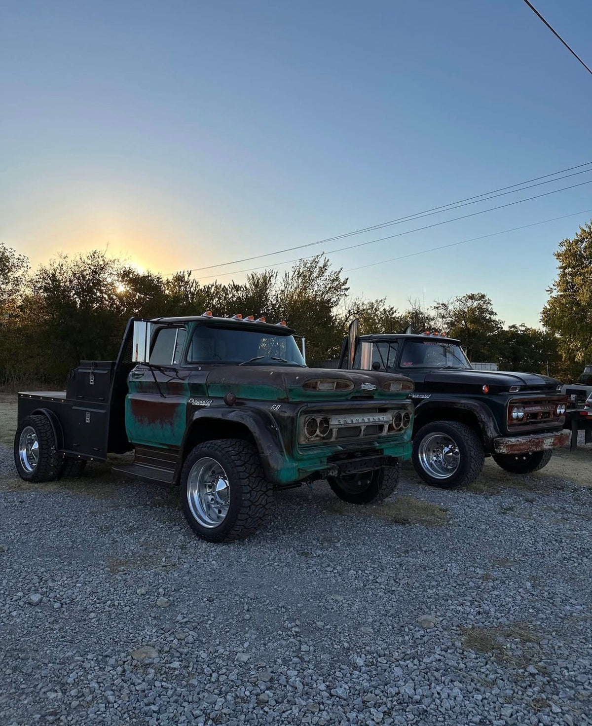 Pigpen, a 1960 Chevy Viking, at dusk