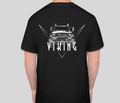 Back of the black Viking Tee with the Brown Bros. Viking truck graphic