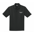 Black Nike polo with the embroidered Brown Bros. Garage logo on the chest